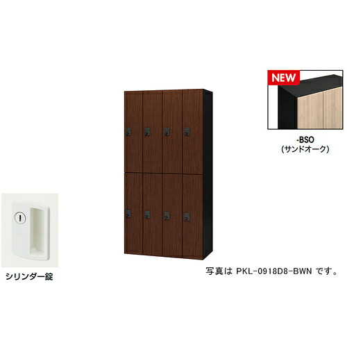 【別途貨物輸送あり】ナイキ（NAIKI） 個人的ロッカー（８人用） 隠し ＰＫＬ型／扉：砂子オーク材 本体：黒いこと／Ｗ９００×Ｄ４５０×Ｈ１８００ 【品番：PKL-09188-BSO】