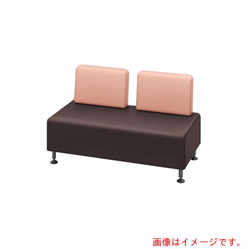 ナイキ（NAIKI） ロビーチェアー ２人掛、背付 杏×赤銅色 【品番：RC1452S-BRAP】