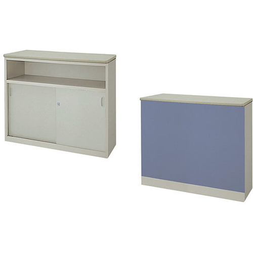 【別途貨物輸送あり】ナイキ（NAIKI） ご機嫌カウンタ（棚付手合い） 【品番：SNC1290K-AWH-BL】
