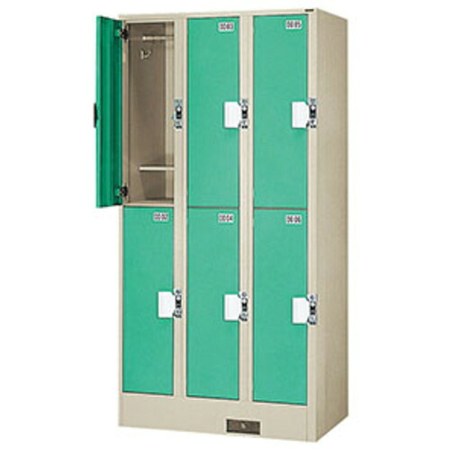 【別途貨物輸送あり】ナイキ（NAIKI） コインロッカー（６口） 【品番：TJK-3206SN-LGN】
