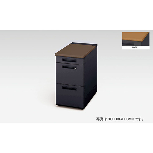 【別途送料あり】ナイキ（NAIKI）　脇デスク（ロングストローク）　ＸＥＨＨ型／天板：ミディアムウォールナット　本体：ブラック／Ｗ４００×Ｄ７００×Ｈ７２０　【品番：XEHH047H-BMW】 47,236円