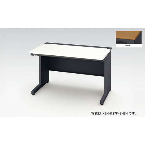 ★ナイキ（NAIKI）　平デスク（浅型引出し付）　ＸＥＨＨ型／天板：ミディアムウォールナット　本体：ブラック／Ｗ８００×Ｄ７００×Ｈ７２０　【品番：XEHH087F-S-BMW】