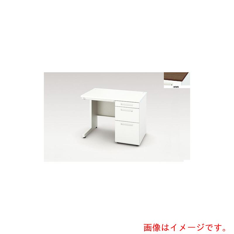 【別途送料あり】ナイキ（NAIKI）　片袖デスク　ＸＥＨＨ型／天板：ダークウォールナット　本体：クリアーホワイト／Ｗ１０００×Ｄ６００×Ｈ７２０　【品番：XEHH106B-WWN】