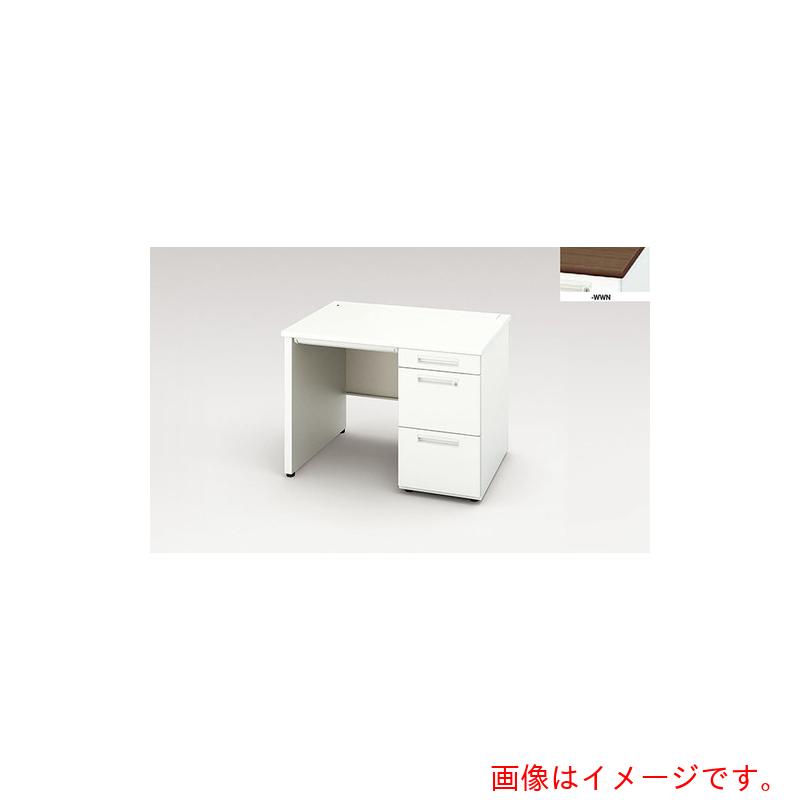 【別途送料あり】ナイキ（NAIKI）　片袖デスク（パネル脚）　ＸＥＨＨ型／天板：ダークウォールナット　本体：クリアーホワイト／Ｗ１０００×Ｄ７００×Ｈ７２０　【品番：XEHH107GP-WWN】
