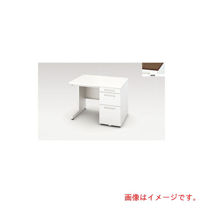 【別途貨物輸送あり】ナイキ（NAIKI） 片袖事務机（ロング打つこと ＸＥＨＨ型／天板：ダークウォールナット 本体：せつ然たる白いこと／Ｗ１０００×Ｄ７００×Ｈ７２０ 【品番：XEHH107K-WWN】
