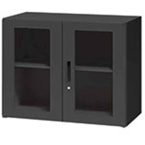 ナイキ（NAIKI）　ガラス両開き書庫　ＣＷ型収納庫（ブラックタイプ）　【品番：CW-0907KG-BB】