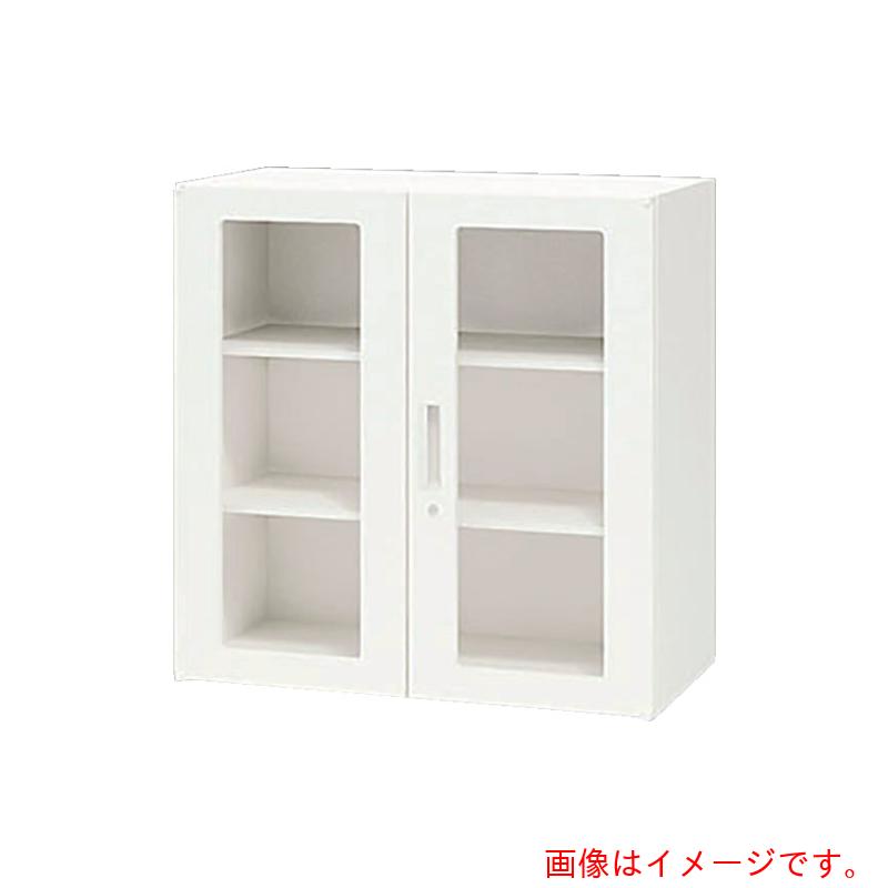 【別途送料あり】ナイキ（NAIKI）　収納庫　ＣＷ型　ガラス引違い書庫　８９９×４５０×９００　【品番：CW-0909HG-WW】