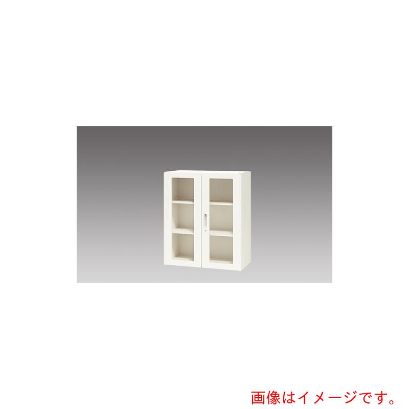 【別途貨物輸送あり】ナイキ（NAIKI） 納める庫 ＣＷ型 硝子両開き書庫 Ｗ８９９×Ｄ４５０×Ｈ１０５０ 【品番：CW-0911KG-WW】