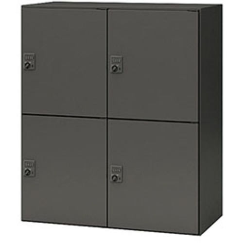 ★ナイキ（NAIKI） 個人的ロッカー ＣＷ型 ４人用 黒いこと 文字盤錠 （隠し付） 【品番：CW-0911PLPD4-BB】