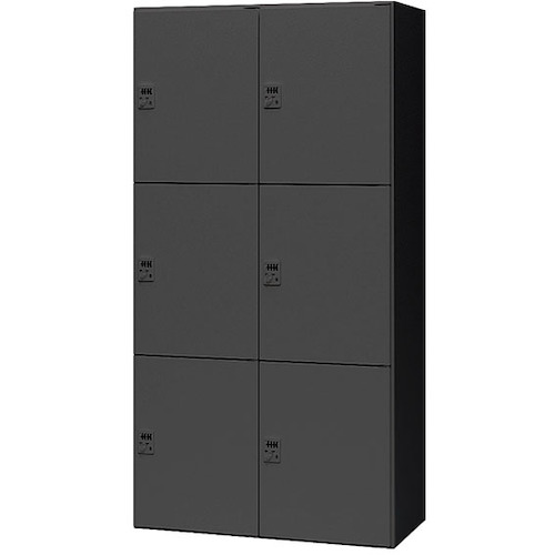 【別途送料あり】ナイキ（NAIKI）　パーソナルロッカー　ＣＷ型　６人用　ブラック　ダイヤル錠　【品番：CW-0918PLD6-BB】