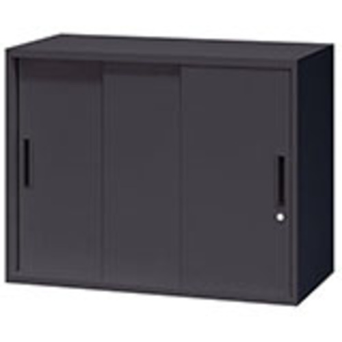 ナイキ（NAIKI） スチール写真引違い書庫（３枚扉） ＣＷＳ型納める庫（黒いこと手合い） 【品番：CWS-0907H3-BB】