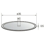 ナカニシ 電着金剛石レコード盤 φ３５×０．５×穴φ３ ＃２００ 【品番：14112】