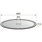 ナカニシ 電着ダイヤモンドディスク φ50×1.5×穴φ6 #100 【品番:14132】