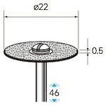 【メール便対応】ナカニシ　電着ダイヤモンドディスク　φ２２×０．５×軸φ２．３４　＃８０　【品番：14305】