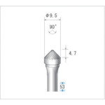 ナカニシ チタン厚地の外套超硬切り手 テーパー型 シングル撥ねのける φ９．５×４．７×軸φ６ ９０° 【品番：21616】