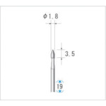 ナカニシ　超硬カッター　５本入　雫テーパー型　シングルカット　φ１．８×３．５×軸φ１．６　【品番：22092】 6,859円
