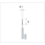 ナカニシ　超硬カッター　５本入　テーパー型　シングルカット　φ１×５．１×軸φ１．６　【品番：22102】