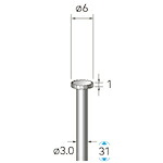ナカニシ　ハイスピード鋼カッター　平型　φ６×１×軸φ３　【品番：31161】 5,463円