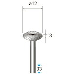 ナカニシ ハイスピード鋼裁断師 ソロバン型 φ１２×３×軸φ３ 【品番：31182】