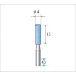 ナカニシ　軸付砥石　１０本入　円筒型　φ４×１３×軸φ３　ＰＡ　＃１２０　【品番：42642】