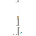 ナカニシ 軸付剃刀砥 １０本入 球型 φ３×軸φ３ ＷＡ ＃１２０ 【品番：42644】