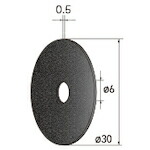 ナカニシ 切りはなす剃刀砥レコード盤 １０枚入 φ３０×０．５×穴φ６ ＷＡ ＃１００ 【品番：43331】