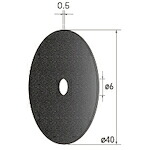 ナカニシ　切断砥石ディスク　１０枚入　φ４０×０．５×穴φ６　ＷＡ　＃１００　【品番：43332】