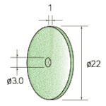 ナカニシ ダイヤホイールゴム剃刀砥 ３枚入 φ２２×１×穴φ３ ＃１２０ 【品番：48201】