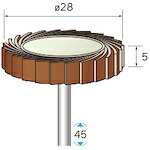 ナカニシ　アラウンドフラップサンダー　５本入　φ２８×５×軸φ３　＃８０　【品番：49244】