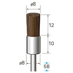 ナカニシ 馬毛毛はらい 挙げ句の果て １０本入 φ８×１２×軸φ３ ミディアムハード 【品番：50330】