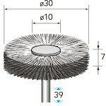 ナカニシ ステンレスブラシ 特厚ホイール 5本入 φ30×7×軸φ3 線φ0.15 【品番:50428】|住設プロ 店