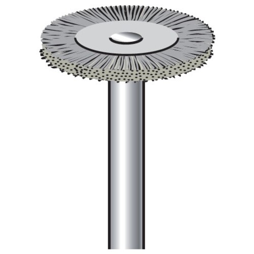 ナカニシ 硬鋼鉄条毛はらい １０本入 車輪型 φ１５×１．５×軸φ３ 線φ０．１ 【品番：50442】
