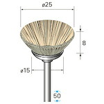 ナカニシ 耐熱ナイロン毛はらい ５本入 ベベル型 φ２５×８×軸φ３ 【品番：50739】
