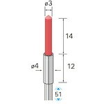 【メール便対応】ナカニシ　セラミックファイバーブラシ　先端９０°　φ３×１４×軸φ３　【品番：51152】