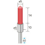 ナカニシ セラミックファイバーブラシ 先っちょ９０° φ５×１４×軸φ３ 【品番：51153】