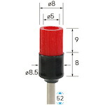 ナカニシ　セラミックファイバーブラシ　カップ　φ８×９×軸φ３　中仕上用　【品番：51252】