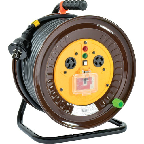 日動工業 電工ドラム 三相200V 過負荷漏電保護兼用ブレーカー付 極太3.5mm2電線 20m 【品番:ND-EC320F-20A】|住設プロ 店