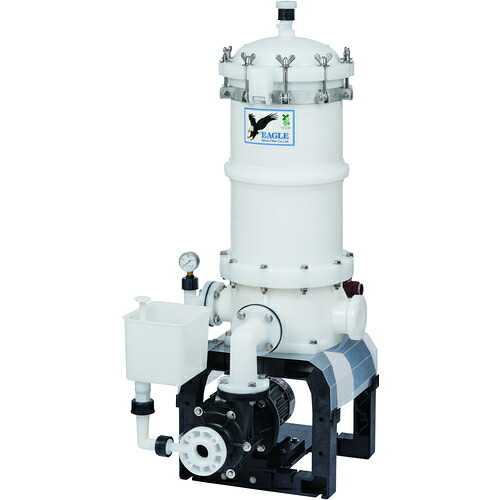 【別途送料あり】日本フイルター（NiF）　ポンプ付き樹脂製ろ過機　「ＥＧＬＥ－１６１－Ｃ－５－Ｔ」　～１４０００Ｌ／ｈ　（ＰＶＤＦ製）　５００ｍｍ８本用　５０Ｈｚ　【品番：EGLE-161-C-5-T】