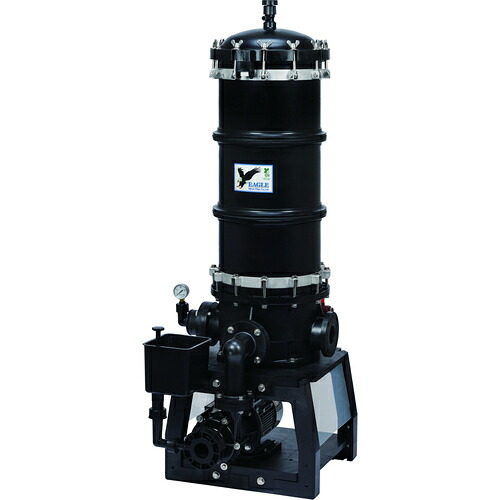 【別途送料あり】日本フイルター(NiF) ポンプ付き樹脂製ろ過機 「EGLE-45-B-6-T」 ~30000L/h (ブラックタイプ) 750mm15本用 60Hz 【品番:EGLE-45-B-6-T】