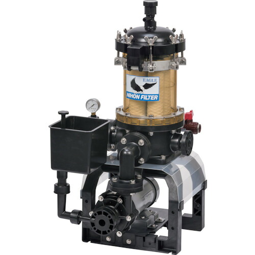 【別途送料あり】日本フイルター(NiF) ポンプ付き樹脂製ろ過機 「EGLE−4−A−6−T」 ~6000L/h (中が見える透明) 250mm4本用 60Hz 【品番:EGLE-4-A-6-T】|住設プロ 店
