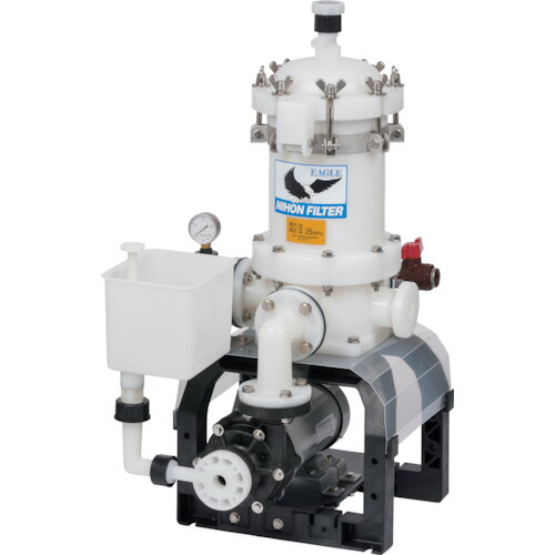 【別途貨物輸送あり】日本フイルター（NiF） 揚水機付き添い人脂製濾過機 「ＥＧＬＥ－４－Ｃ－６－Ｔ」 ～６０００Ｌ／ｈ （ＰＶＤＦ製） ２５０粍４本用 ６０Ｈｚ 【品番：EGLE-4-C-6-T】