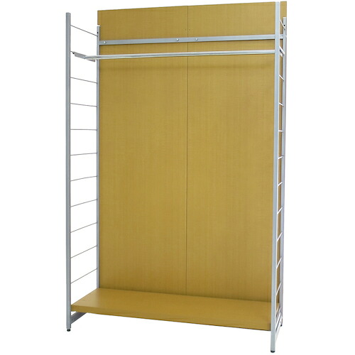 【別途送料あり】日本住器工業　間仕切り収納ハンガーラック　幅１２０ｃｍ　ナチュラル　【品番：H-120P NT】