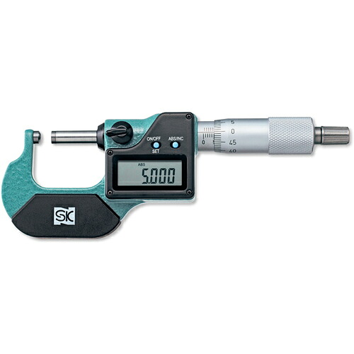 新潟精機 SK デジタル片球面マイクロメータ 測定範囲0~25mm 【品番:QEM296-25T】|住設プロ 店