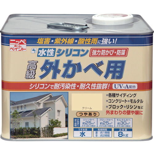 ニッペホームプロダクツ　水性シリコン外かべ用　８ｋｇ　クリーム　ＨＷＢ１０４－８　【品番：4976124145407】