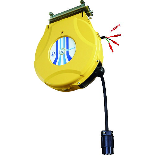 日平機器 リール 200Vコンセントリール ストレート3P接地コンセント イエロー 【品番:HEP-250S-Y】|住設プロ 店