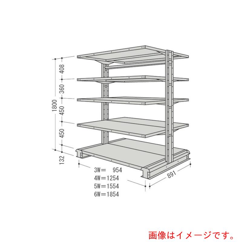 【別途送料あり】日本ファイリング　キャンチラック複式１連Ｗ９５４Ｄ８９１Ｈ１８００Ｆ５　【品番：CR63S-W5】