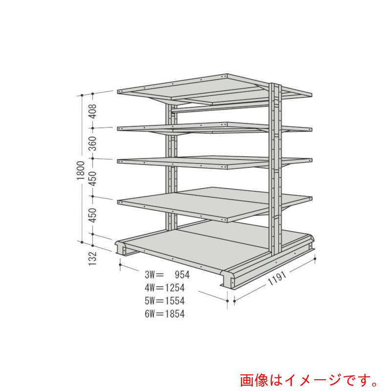 【別途送料あり】日本ファイリング　キャンチラック複式１連Ｗ１２５４Ｄ１１９１Ｈ１８００Ｆ５　【品番：CR64L-W5】