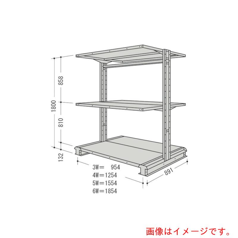 【別途送料あり】日本ファイリング　キャンチラック複式１連Ｗ１５５４Ｄ８９１Ｈ１８００Ｆ３　【品番：CR65S-W3】