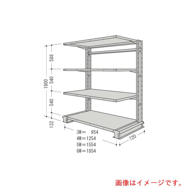 【別途送料あり】日本ファイリング スチール製軽中量ボルトレス棚 キャンチラック単式増結1連 間口1854×奥行720×高さ1800mm 4段 【品番:CR66L-S4B】|住設プロ 店