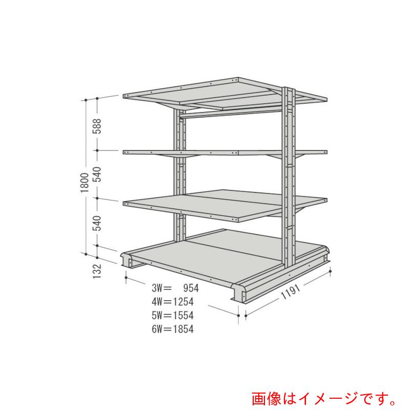【別途貨物輸送あり】日本ファイリング キャンチラック複式１連Ｗ１８５４Ｄ１１９１Ｈ１８００Ｆ４ 【品番：CR66L-W4】